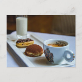 Cartão Postal Pastéis de leite de café Cacau quente Cartão-posta
