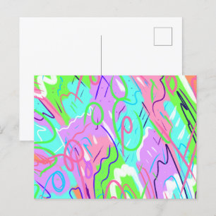 Cartão Postal Pastel Abstrato Pop