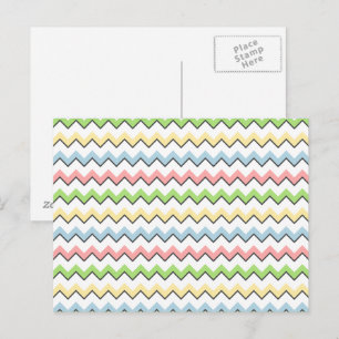 Cartão Postal Pastel Chevron-Drop Shadow por Shirley Taylor