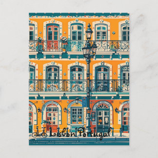 Cartão Postal Pastel de colheita de Lisboa Portugal
