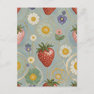 Cartão Postal Pastel Floral & Berry Delight