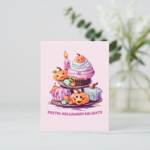 Cartão Postal Pastel Halloween Delights - Bolo Pastel Encantador