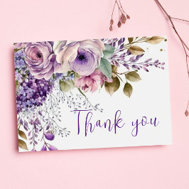 Cartão Postal Pastel Modern Boho, Elegante Floral Roxo