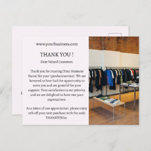 Cartão Postal Pastel Pink Minimalista Orçamento Comercial Obriga