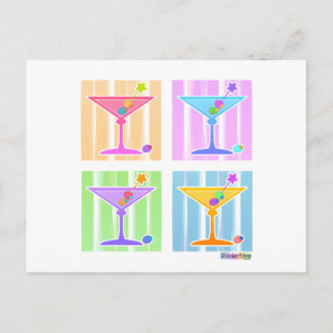 CARTÃO POSTAL PASTEL POP ART MARTINIS