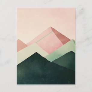 Cartão Postal Pastel Ridge – Paisagem Geométrica de Montanha #1