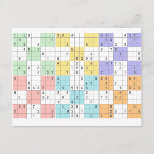 Cartão Postal pastel sudoku