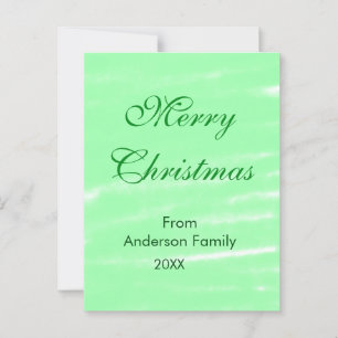 Cartão Postal Pastel verde aquarela feliz natal moderno
