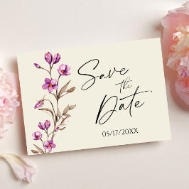 Cartão Postal Pastel Wildflower Boho Casamento Salvar Data