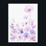 Cartão Postal Pastel Wildflower Garden Soft Floral Bloom<br><div class="desc">Soft pastel wildflowers arranged in a calm botanical composition. Delicate petals and light watercolor textures create a gentle nature atmosphere inspired by spring gardens and blooming meadows.</div>