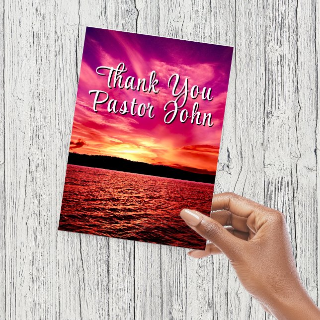 Cartão Postal Pastor Appreciation Postcard | Ocean Pink Sunset (Pastor Appreciation Postcard | Ocean Pink Sunset)