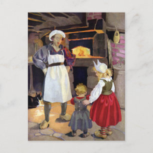 Cartão Postal Pat-A-Cake Baker and Children Nursery Rhyme