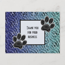 Cartão Postal Pata de Animal Barata Obrigado pelo seu Negócio