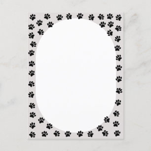 Cartão Postal Pata de Cachorro Imprime Forma Oval