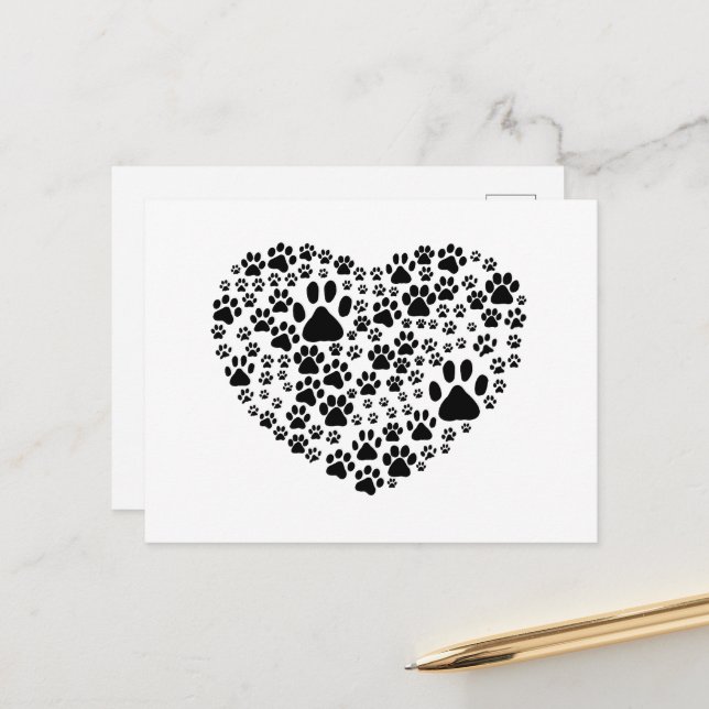 Cartão Postal Patas-Cães, Patas-Cãezinhas, Patas-Animais, Coraçã (Frente/Verso In Situ)