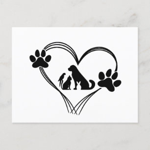 Cartão Postal Patas de animais de estimação