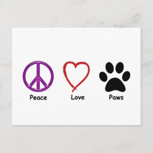 Cartão Postal Patas do Amor pela Paz