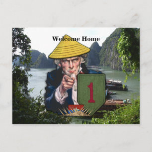 Cartão Postal patch do nome da divisão de infantaria de 1rua