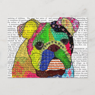 Cartão Postal Patchwork Bulldog