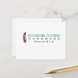 Cartão Postal Patchwork Feathers Blank