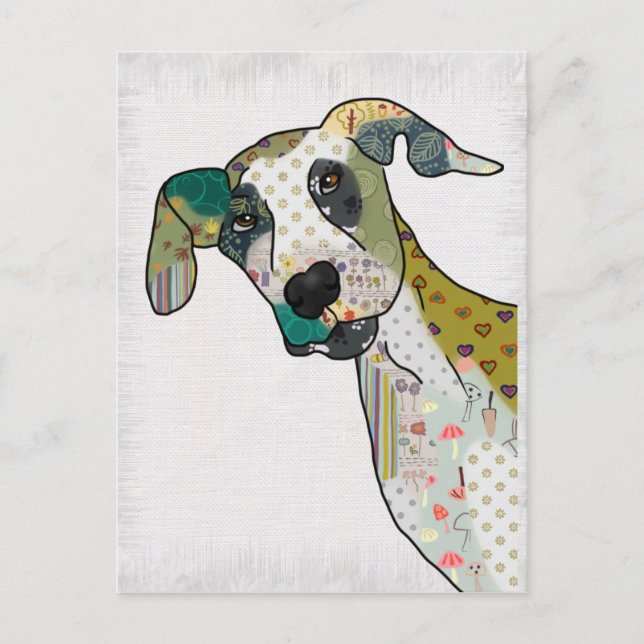 Cartão Postal Patchworkhund (Frente)