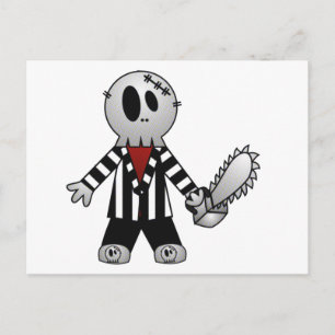 CARTÃO POSTAL PATCHY CHAINSAW HALLOWEEN SKELETON