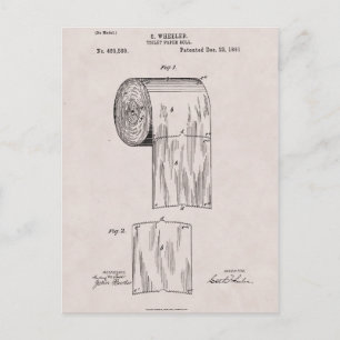 Cartão Postal Patente de papel higiênico n.o 465,588 por S. Whee