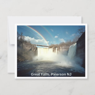 Cartão Postal Paterson NJ, Excelente Falls, Reimaginado, Rainbow