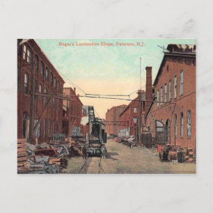 Cartão Postal Paterson, Nova Jersey, Compro Locomotivo Vintage