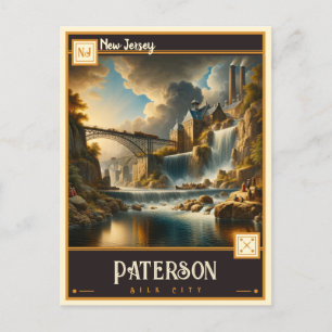 Cartão Postal Paterson, Nova Jersey Vintage