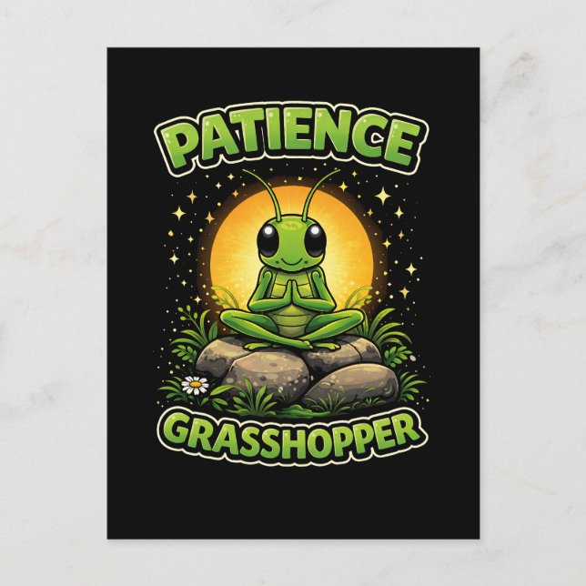 Cartão Postal Patience Grasshopper (Frente)