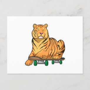Cartão Postal Patinador de skate Tiger