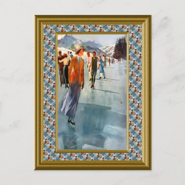 Cartão Postal Patinagem no lago (Frente)