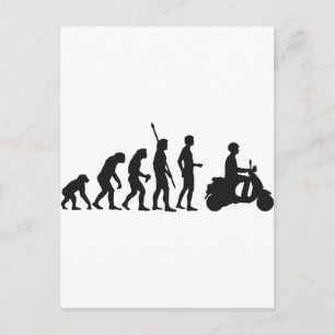 Cartão Postal patinete de evolução