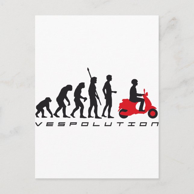 Cartão Postal patinete de evolução (Frente)