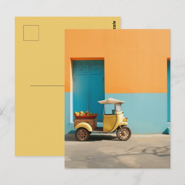 Cartão Postal Patinete Mango Riksja (Frente/Verso)