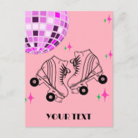 Patins de Derby de Patinação Rosa Disco Aniversári