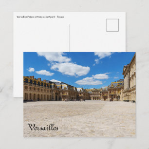 Cartão Postal pátio de entrada do Palácio de Versalhes - França