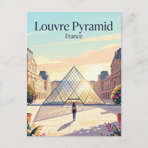 Cartão Postal Pátio do Museu Louvre França