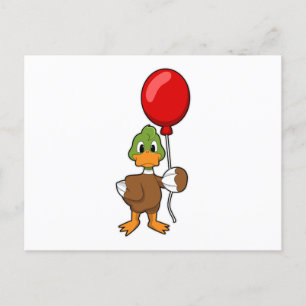Cartão Postal Pato com balão