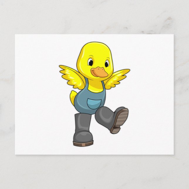 Cartão Postal Pato como Fazendeiro de Botas (Frente)