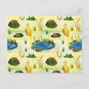 Cartão Postal Pato de aquarela