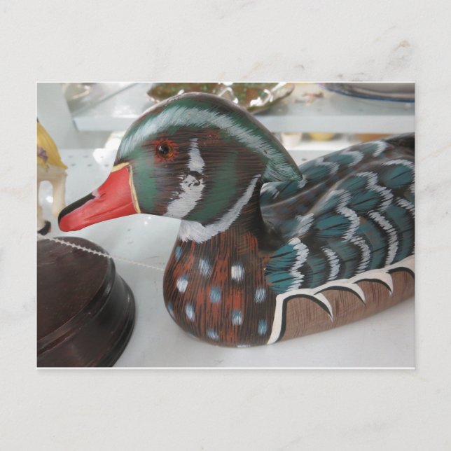 Cartão Postal Pato Decorativo de Madeira (Frente)
