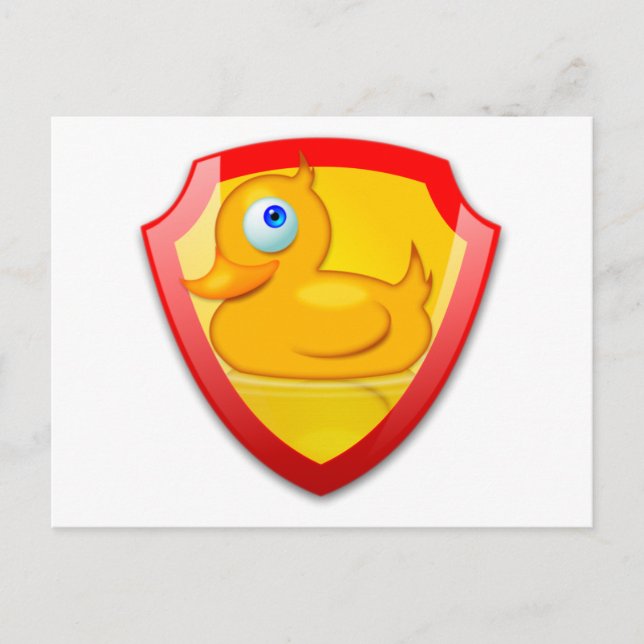 Cartão Postal Pato do Defensor brilhante (Frente)