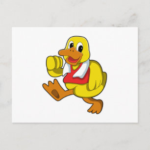 Cartão Postal Pato em Corrida