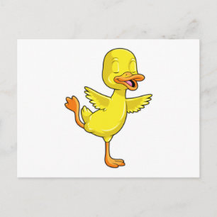 Cartão Postal Pato no Yoga Fitness em uma Perna