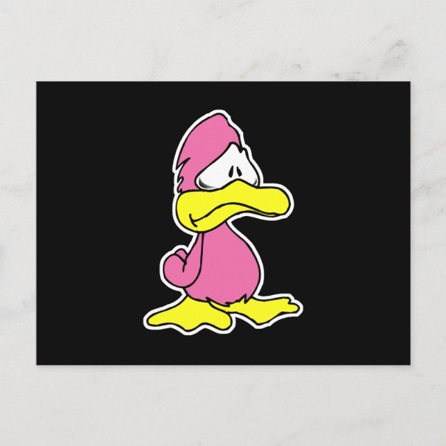 Cartão Postal pato rosa triste (Frente)
