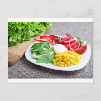 Cartão Postal Pato saudável feito de ingredientes naturais