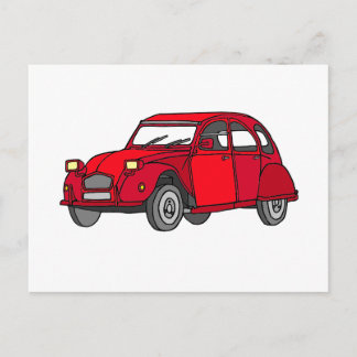 Cartão Postal Pato vermelho (2CV)