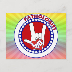 CARTÃO POSTAL PATOLOGISTA RND LOGO ASL LOVE